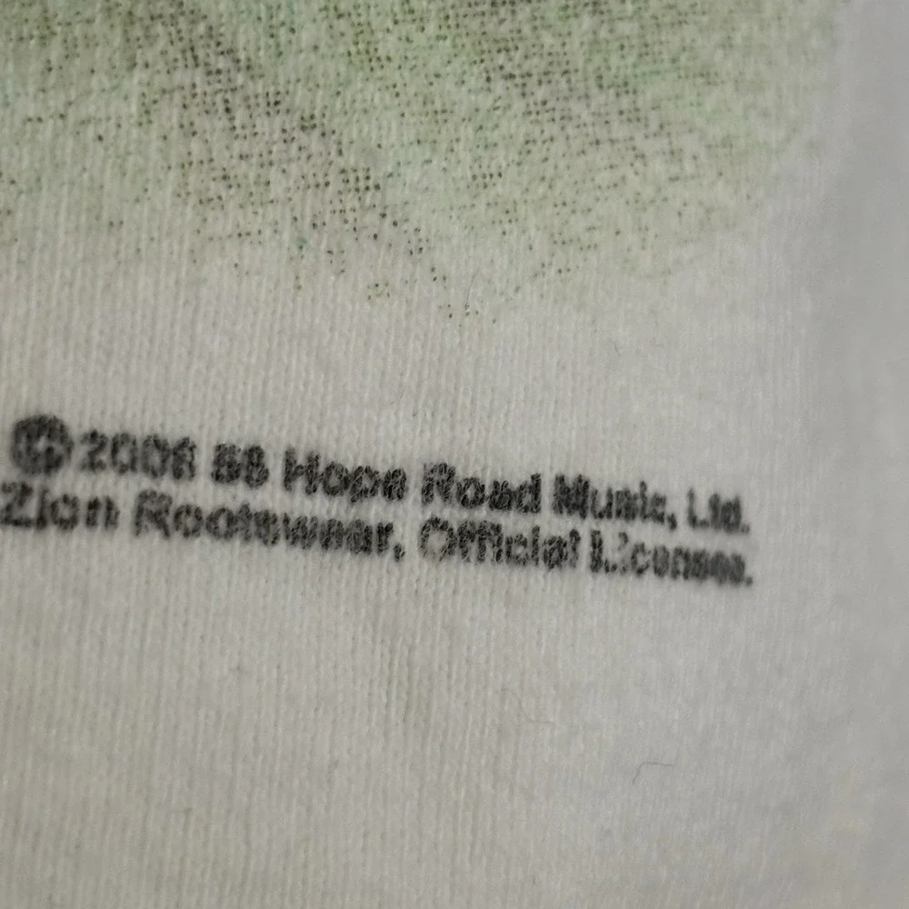 Bob Marley Shirt Mens 2XL White Crewneck 2002 Zion Rootswear Rock Reggae‎ I